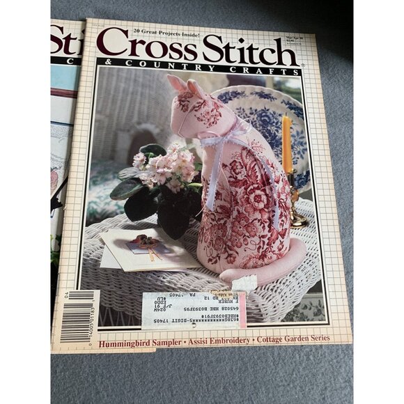 Vintage Cross Stitch & Country Crafts Magazines Lot of 3 Issues 1990s - Picture 2 of 5